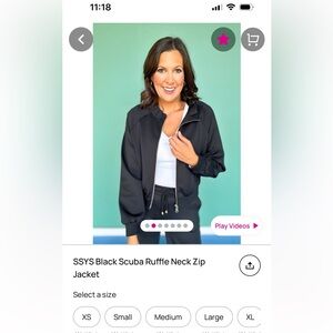 SSYS Women's Black Ruffle Neck Bomber Jacket